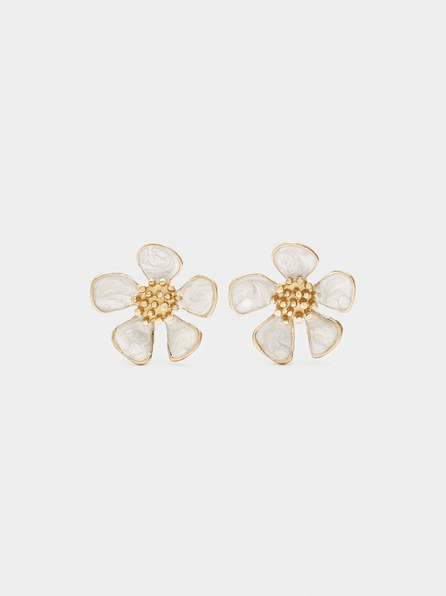 Flower Earrings With Embossed Detail
