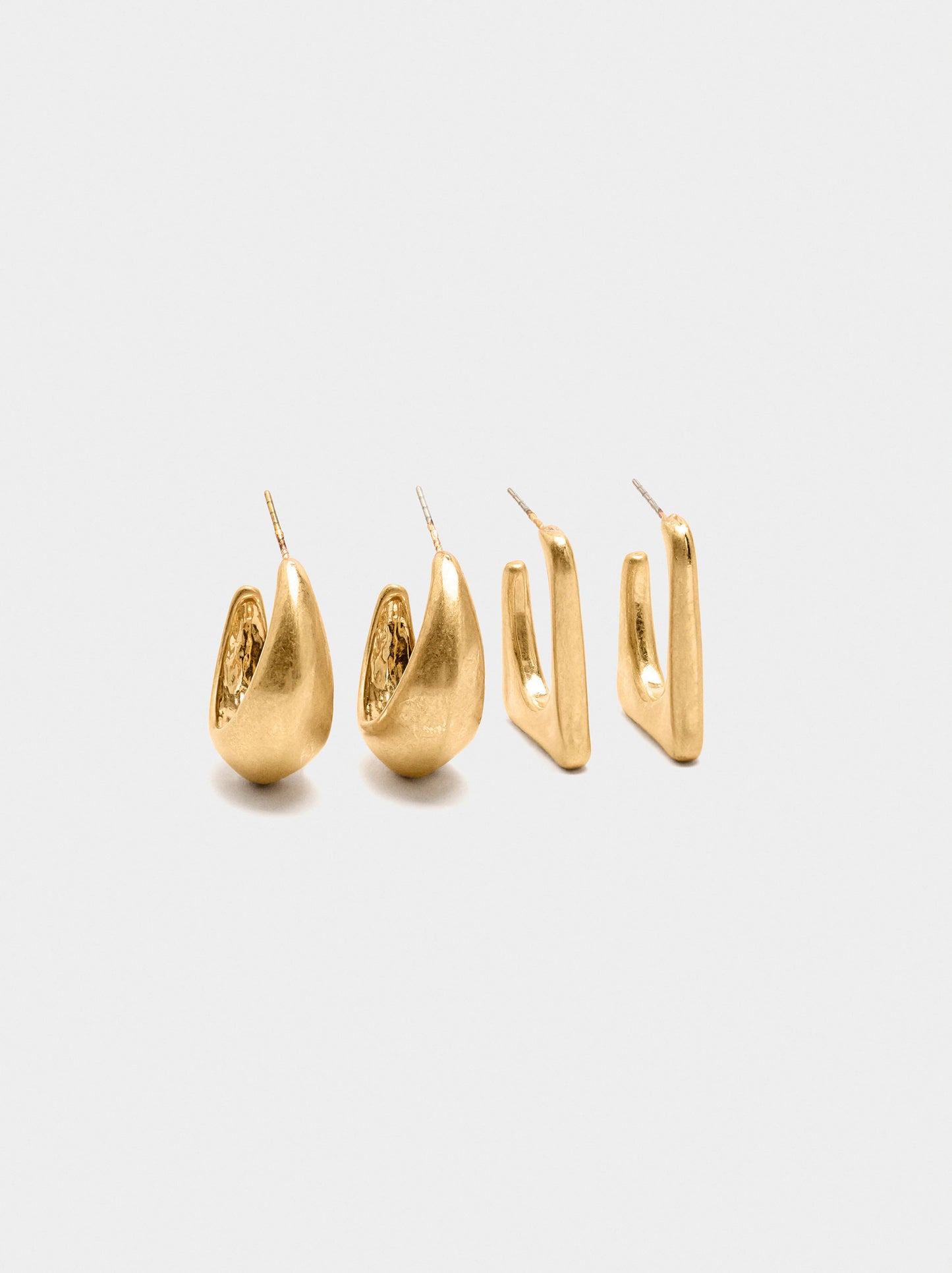 Set Of Open Hoop Earrings
