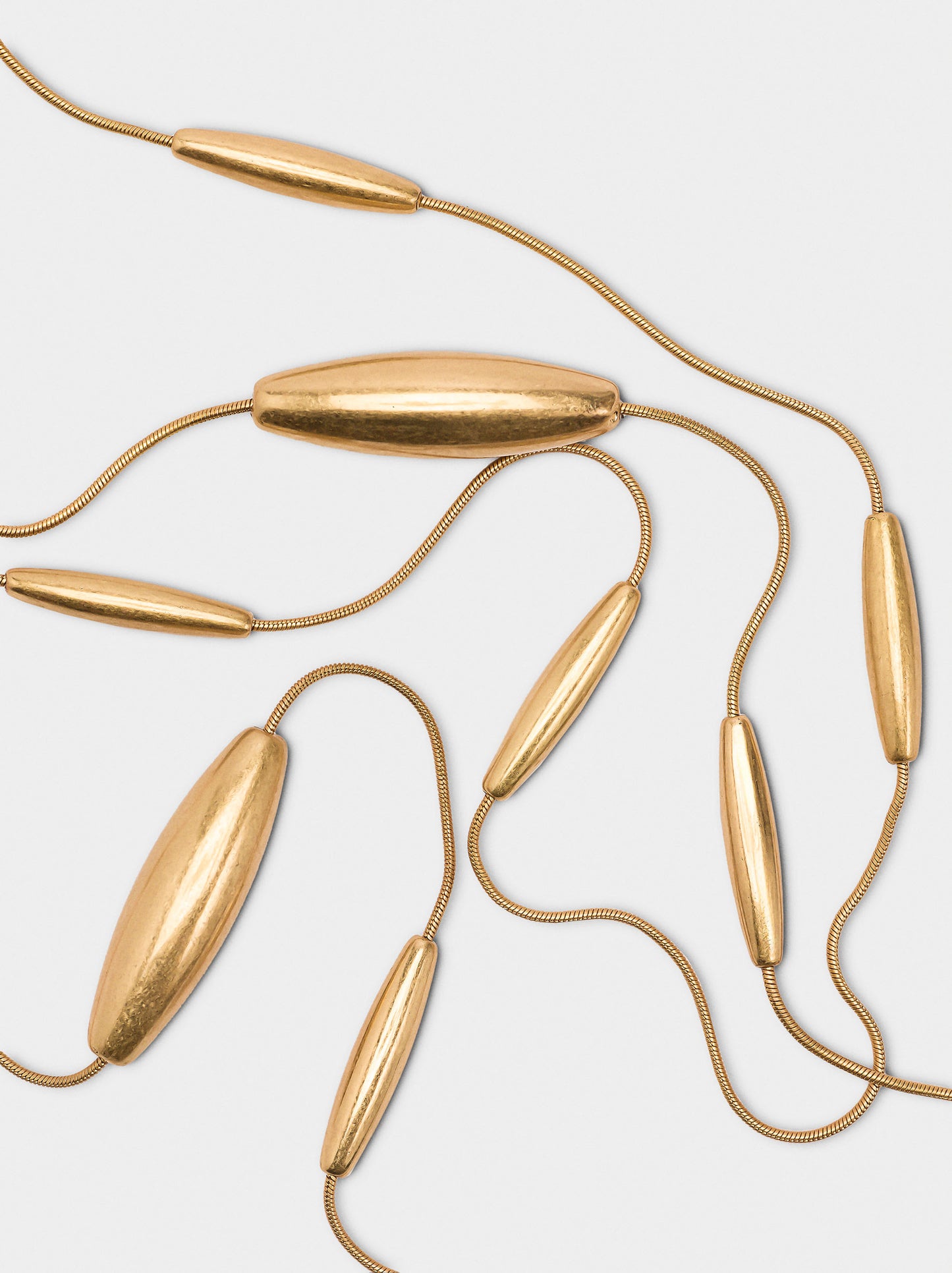 Long Double Necklace With Metal Details