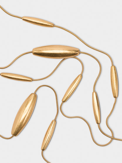 Long Double Necklace With Metal Details