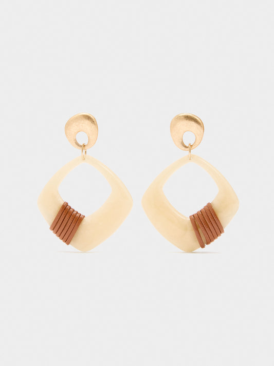 Long Earrings With Resin