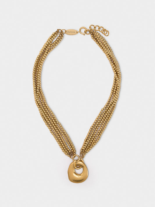 Multi-Collar With Hoop Pendant