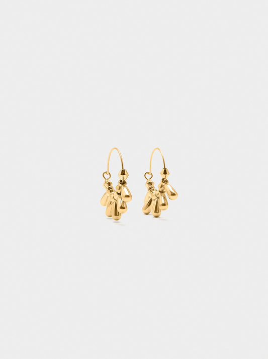 Hoop Earrings With Teardrop Pendants