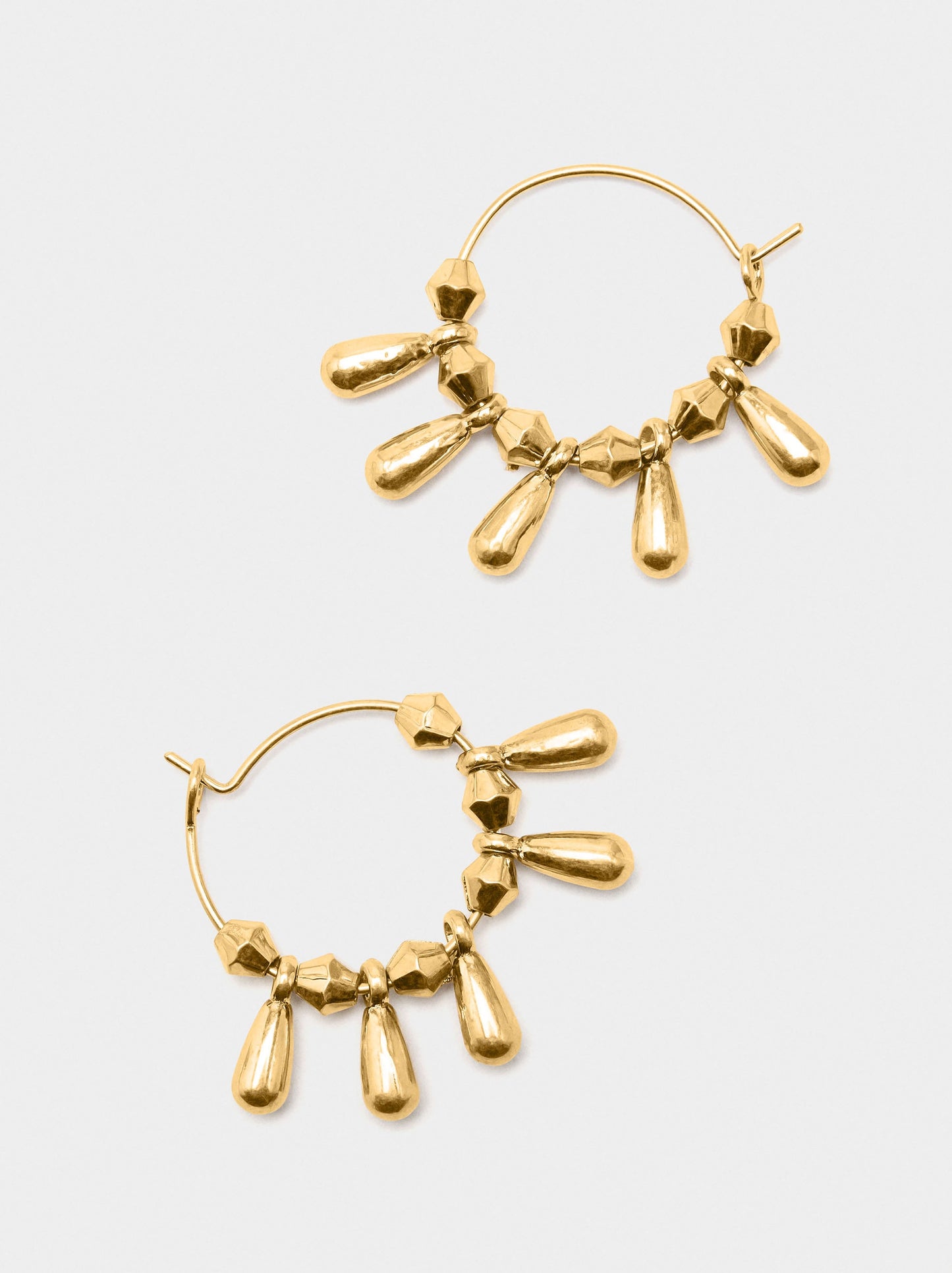 Hoop Earrings With Teardrop Pendants
