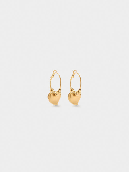 Hoop Earrings With Heart