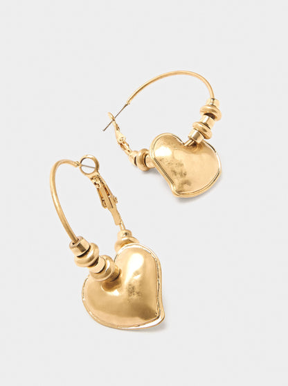 Hoop Earrings With Heart