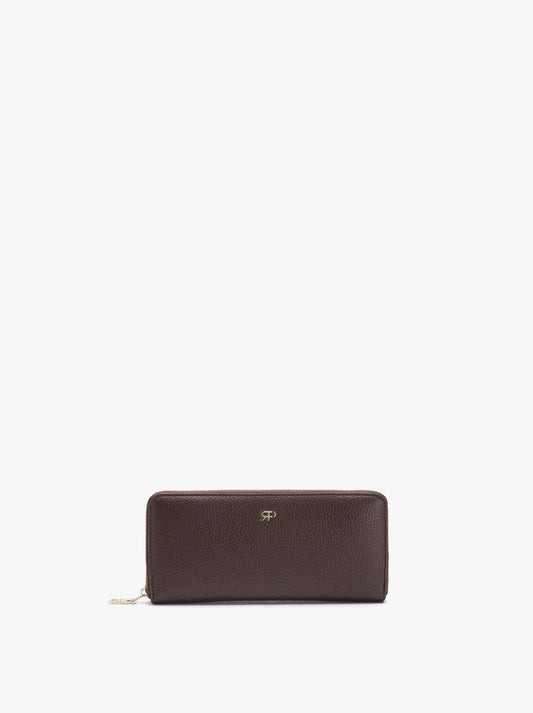 Wallet With Texture And Zipper Closure