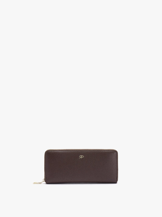 Wallet With Texture And Zipper Closure