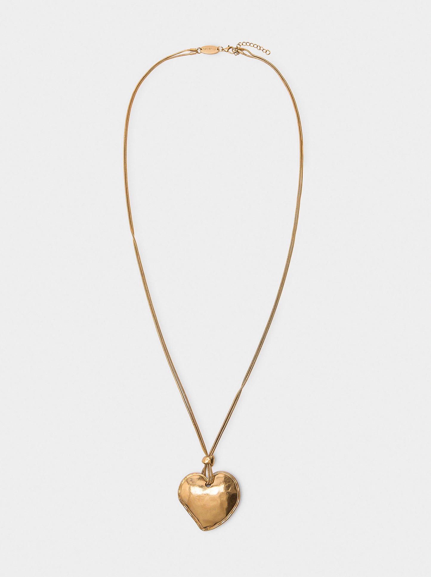 Snake Chain Necklace With Heart
