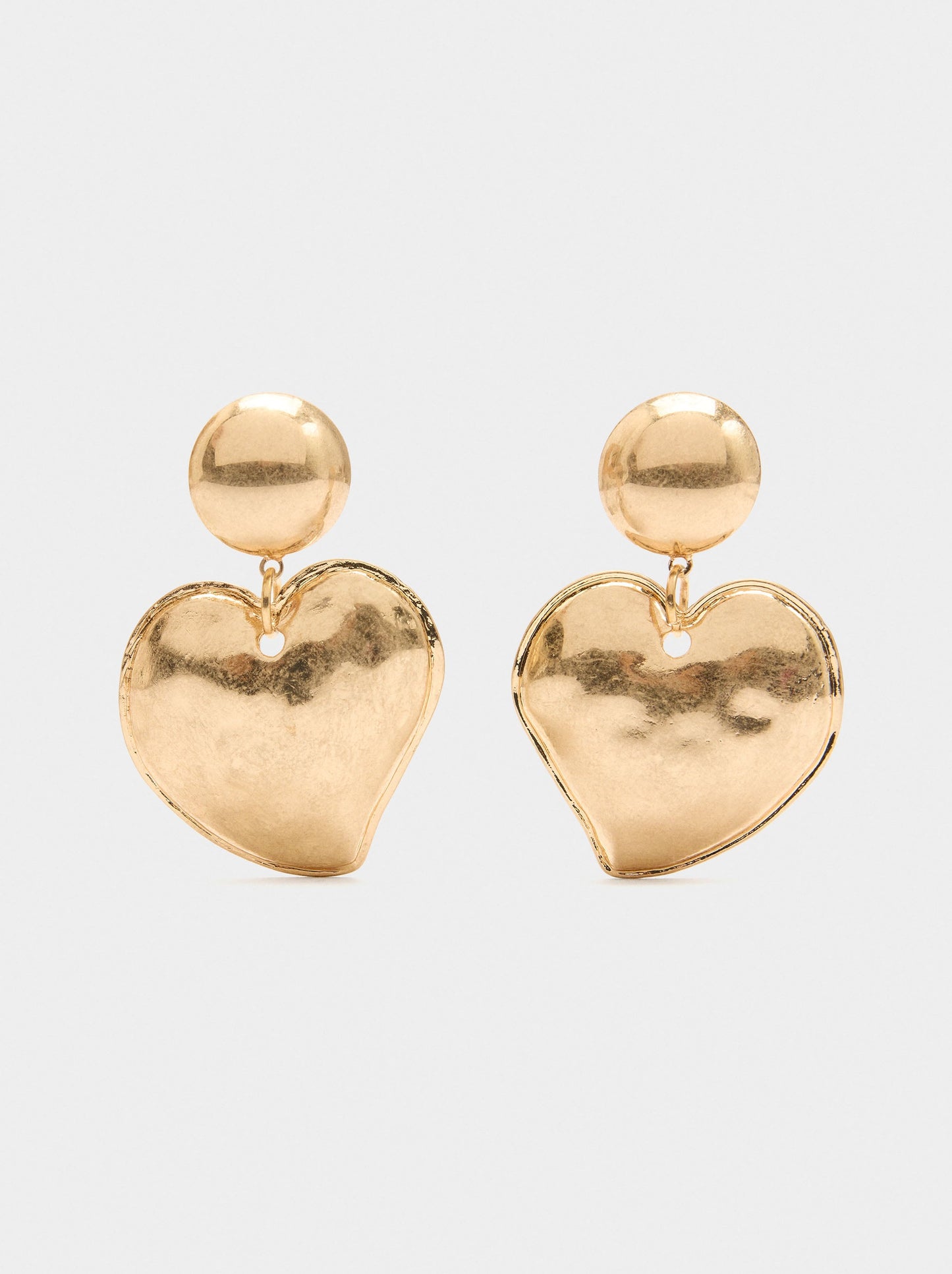 Heart Earrings With Embossed