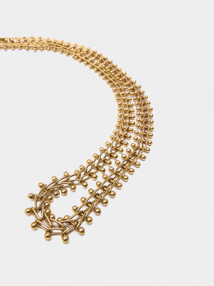 Long Necklace Pendant Metallic Fringes