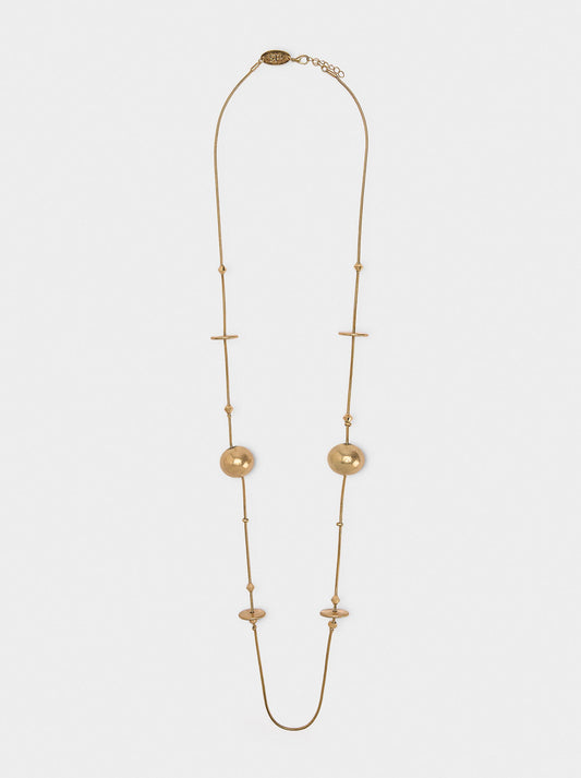 Snake Chain Necklace With Spheres