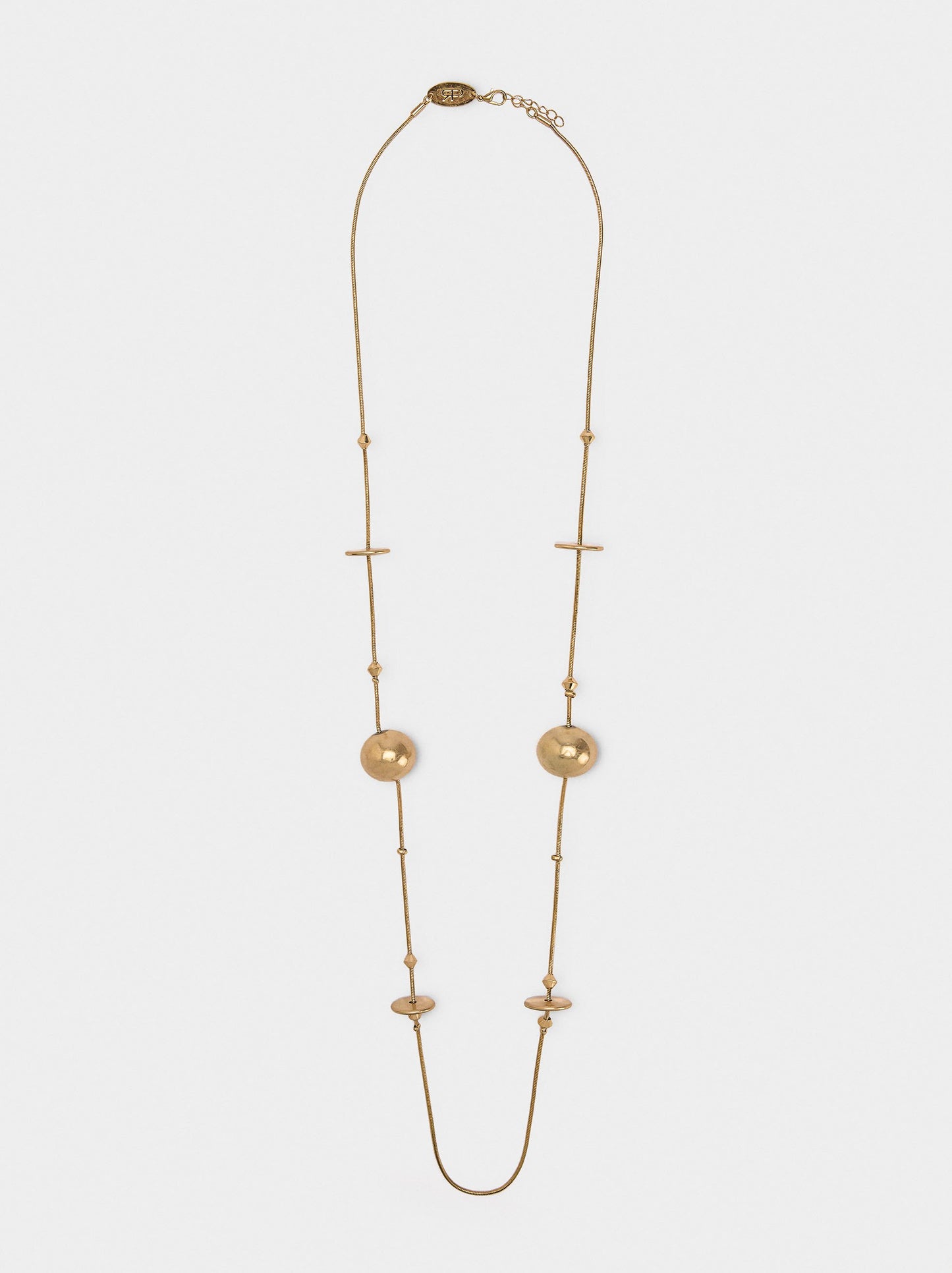 Snake Chain Necklace With Spheres