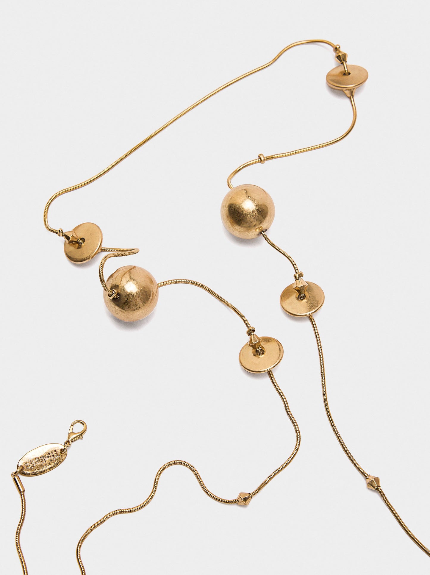 Snake Chain Necklace With Spheres