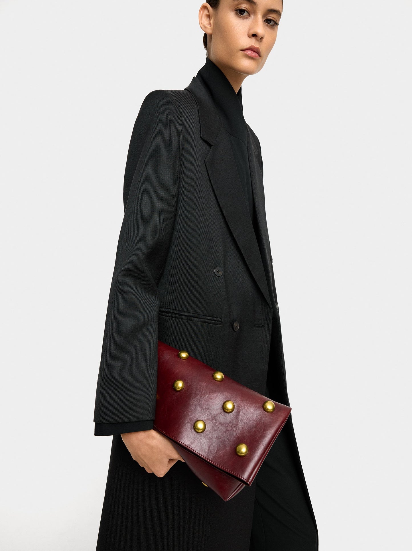 Handbag With Spheres And Flap