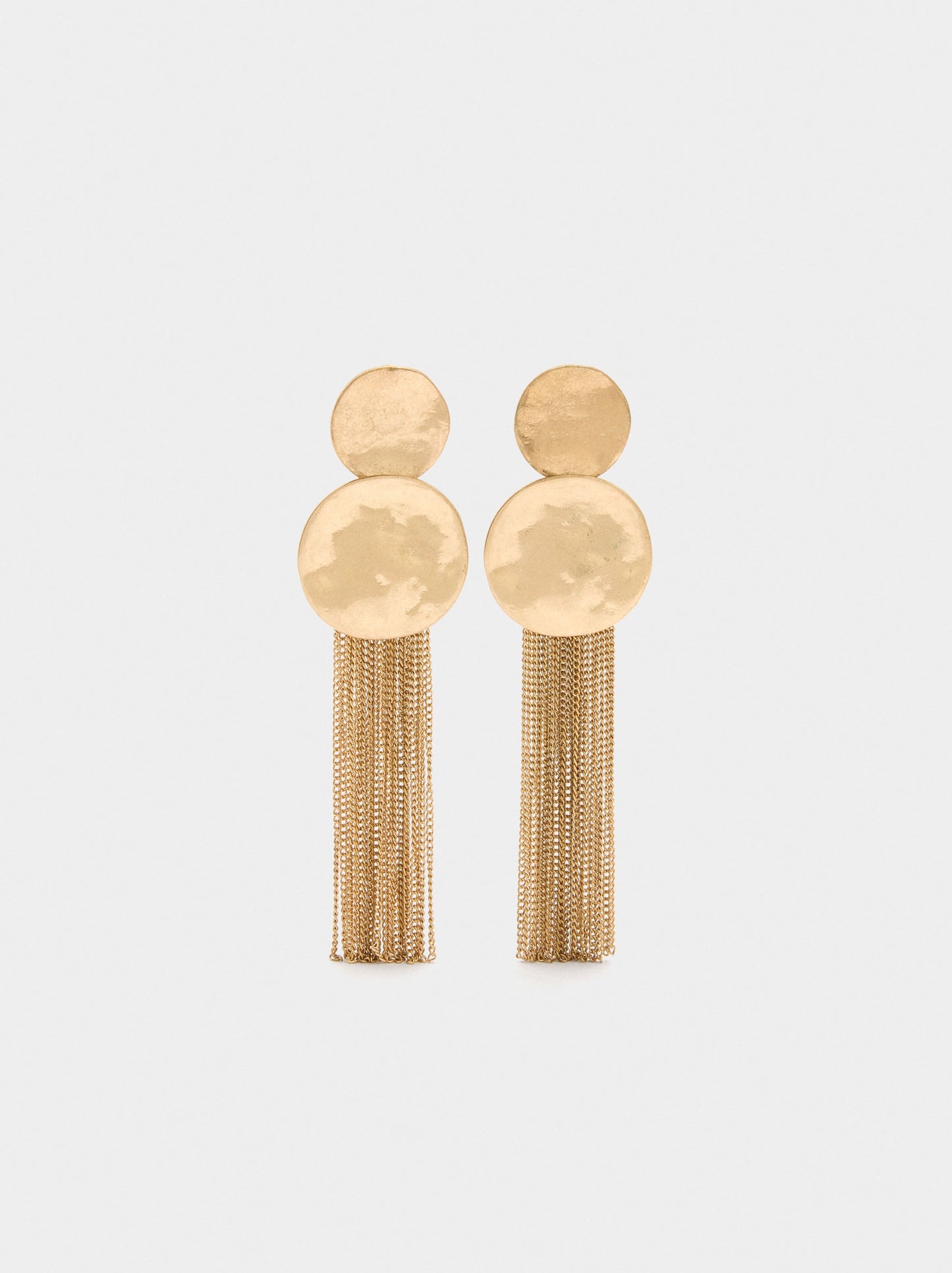 Long Round Earrings With Chains