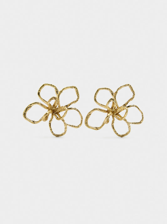 Earrings With Irregular Flower