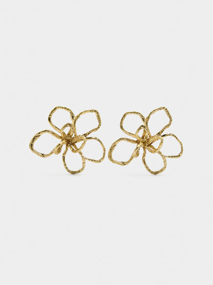 Earrings With Irregular Flower