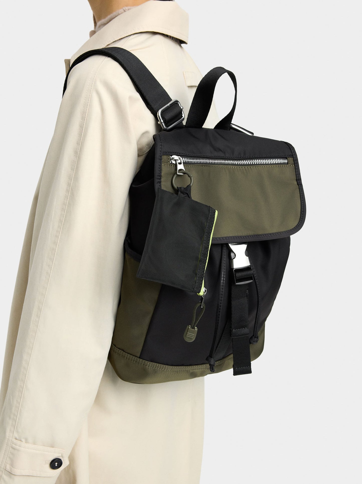 Nylon Colour Block Backpack