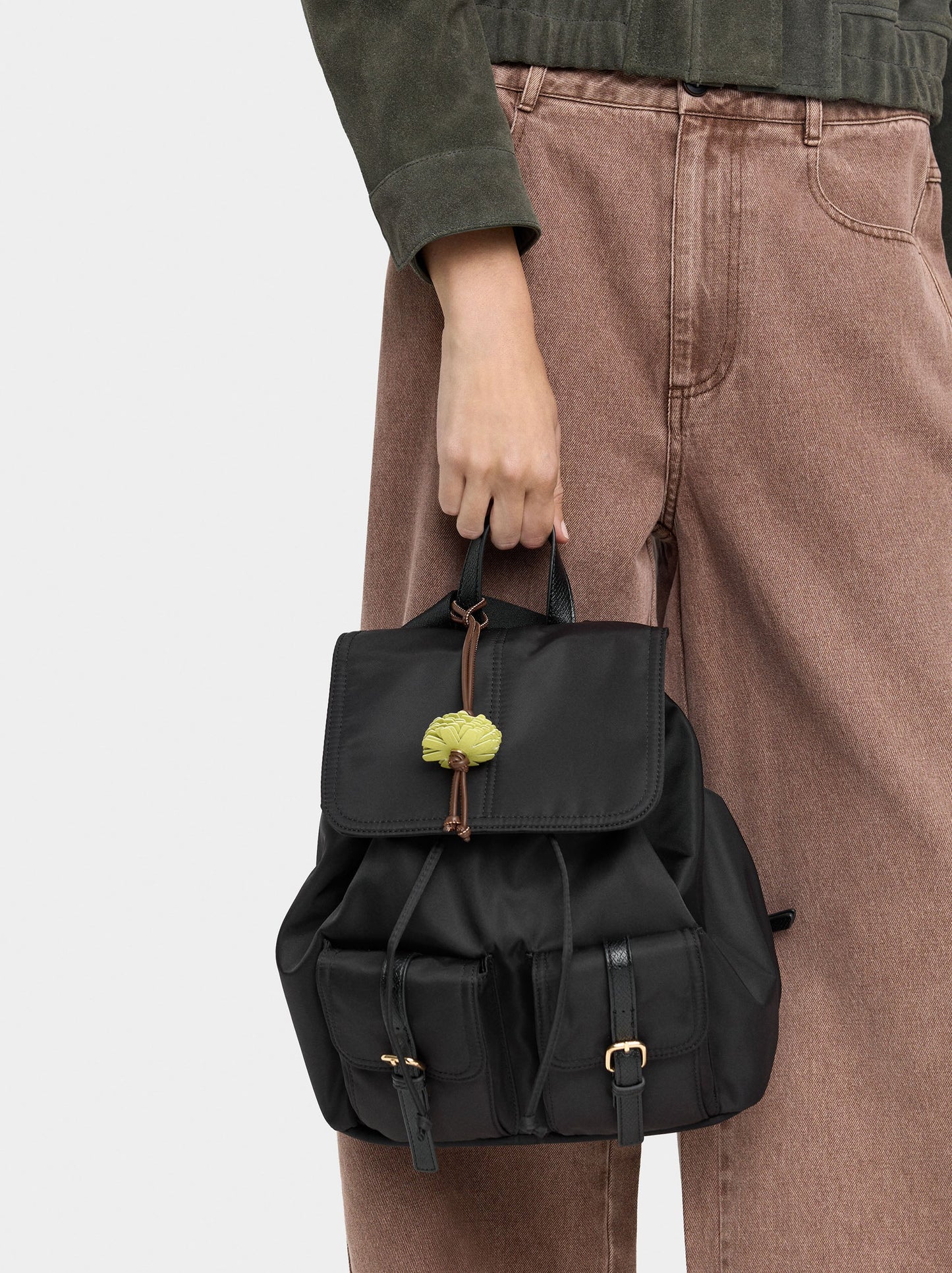 Nylon Backpack With Pendant