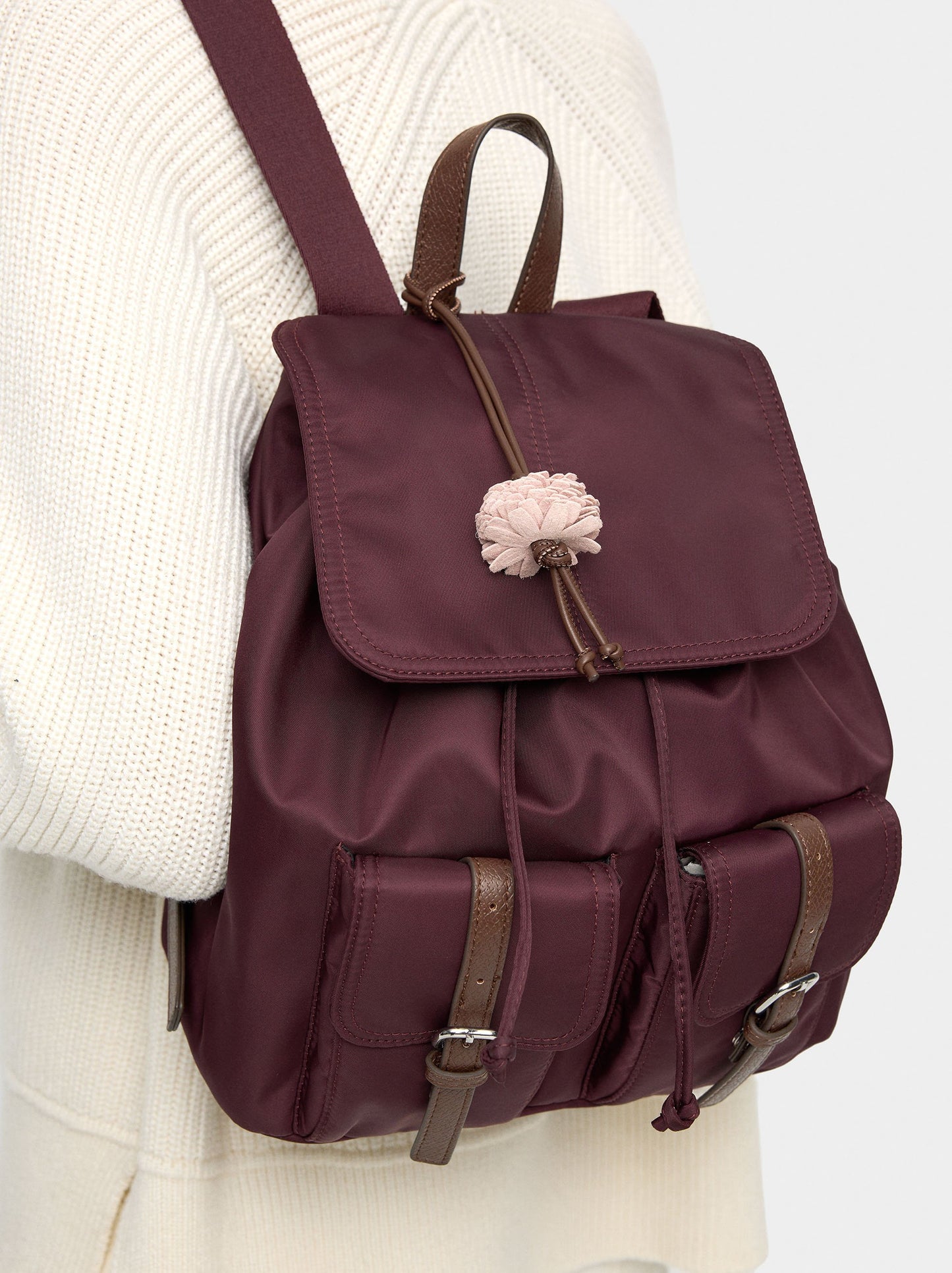 Nylon Backpack With Pendant