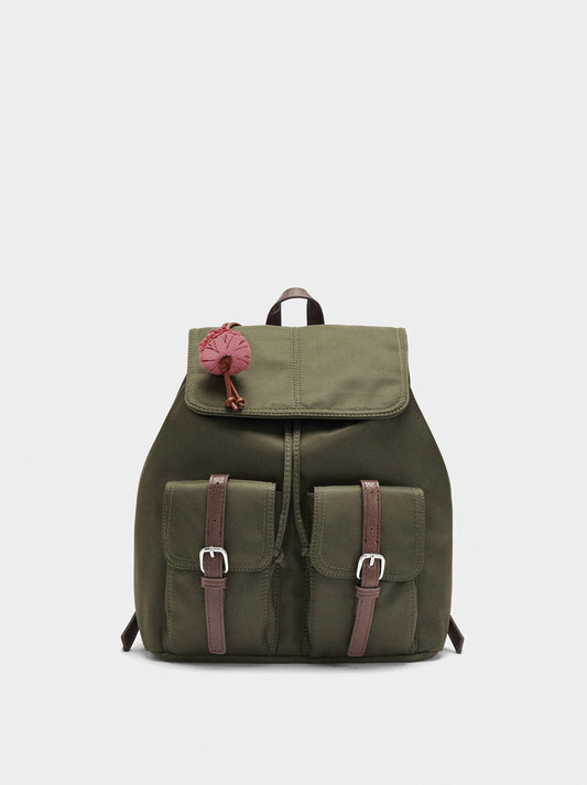 Nylon Backpack With Pendant