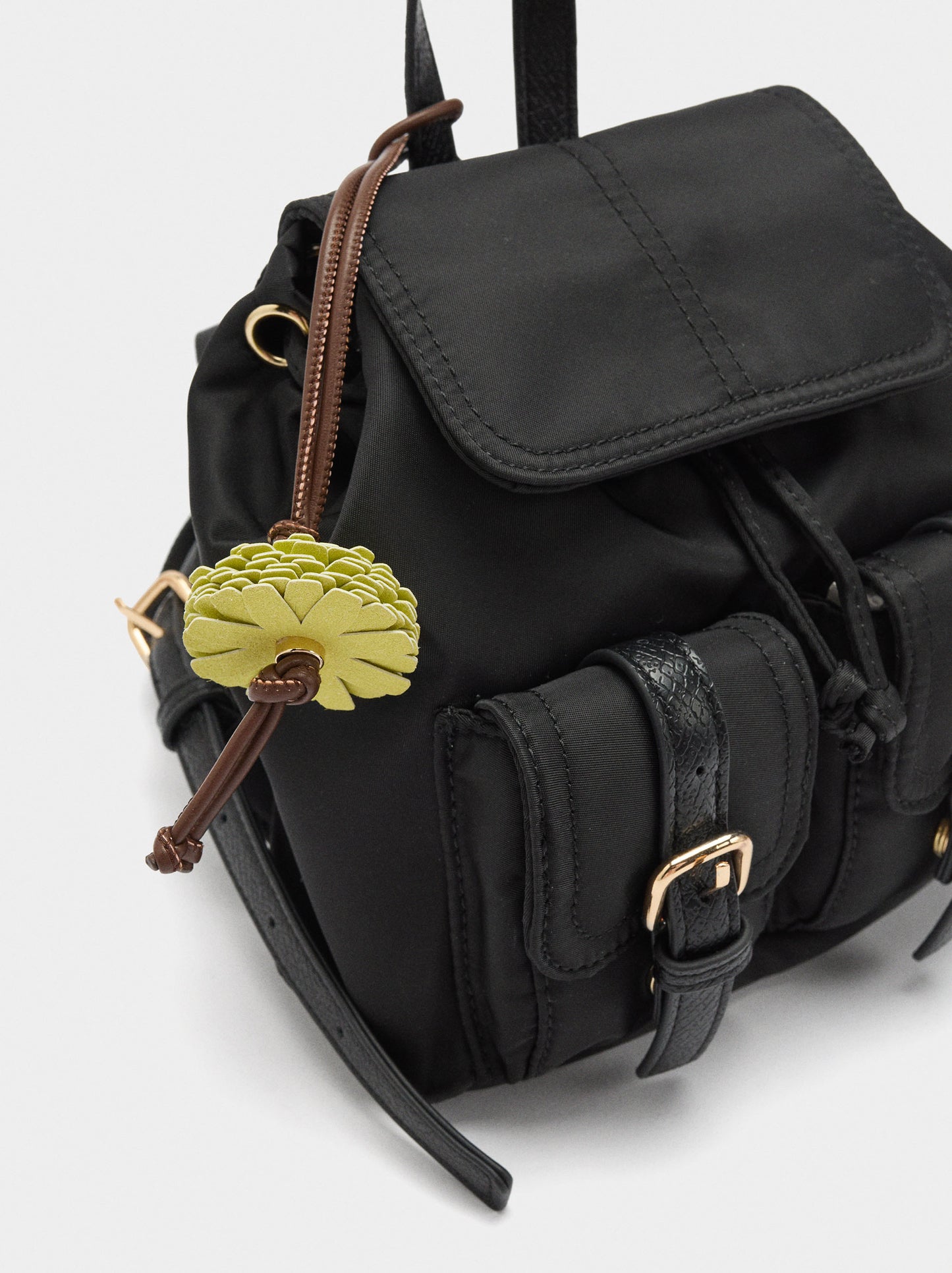 Mini Nylon Backpack With Pendant