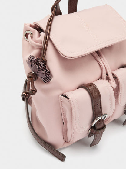 Mini Nylon Backpack With Pendant