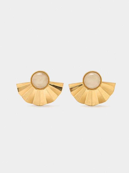 Earrings Fan With Resin Detail