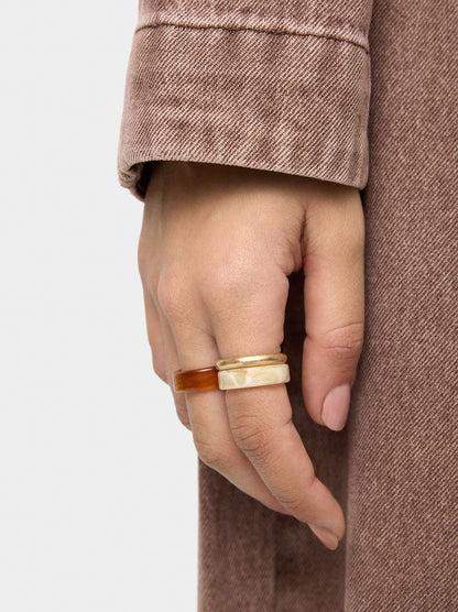 Set Of Rings With Stone Effect