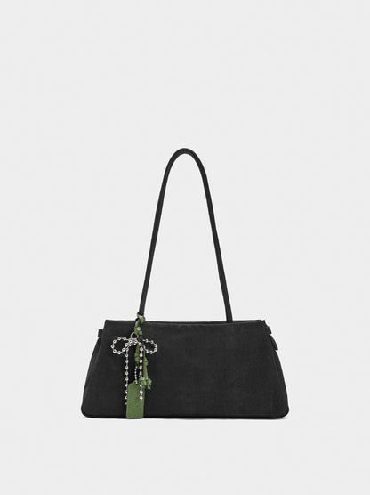 Leather-Effect Shoulder Bag With Pendant