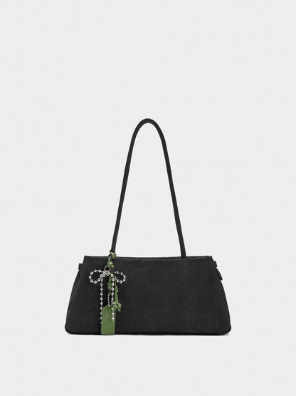 Leather-Effect Shoulder Bag With Pendant