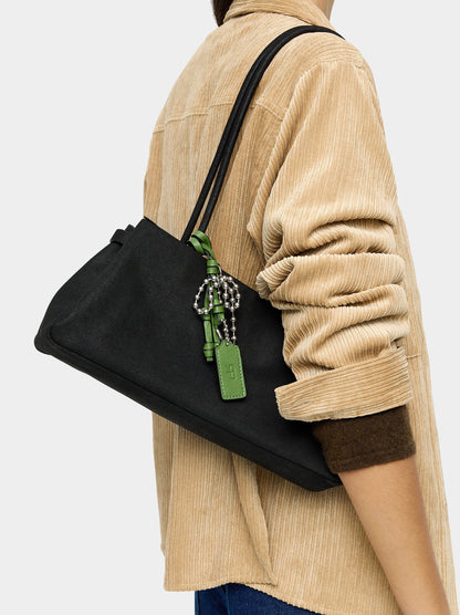Leather-Effect Shoulder Bag With Pendant