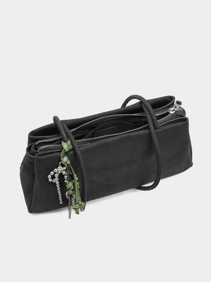 Leather-Effect Shoulder Bag With Pendant