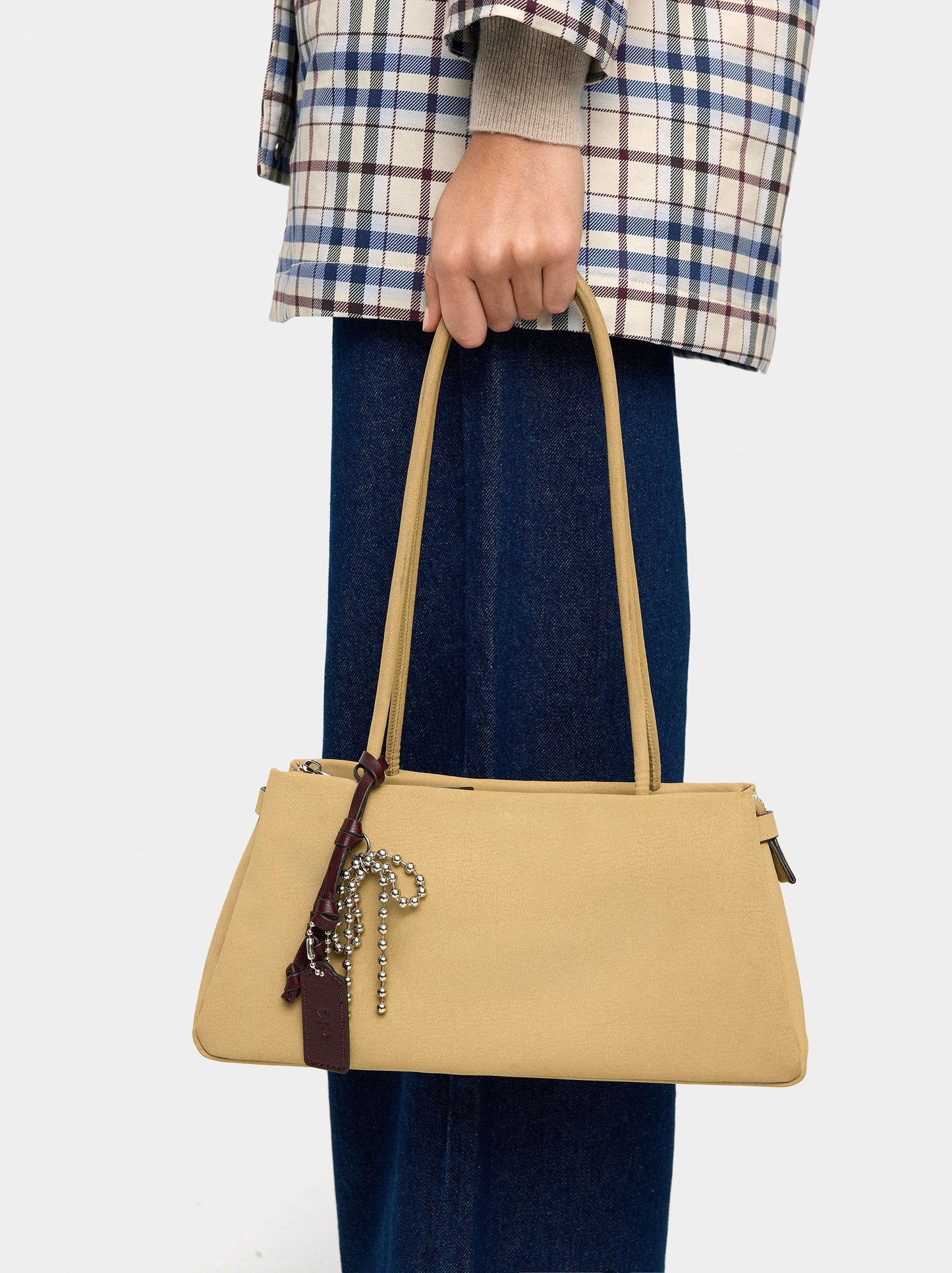 Leather-Effect Shoulder Bag With Pendant