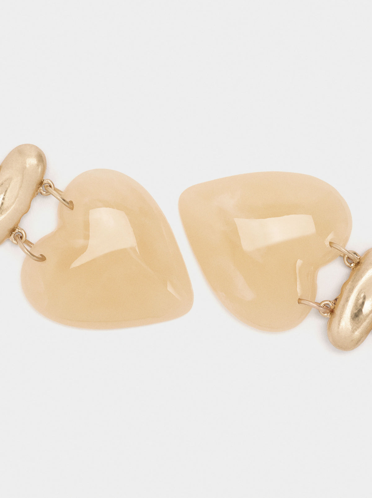Earrings With Heart Stone Effect