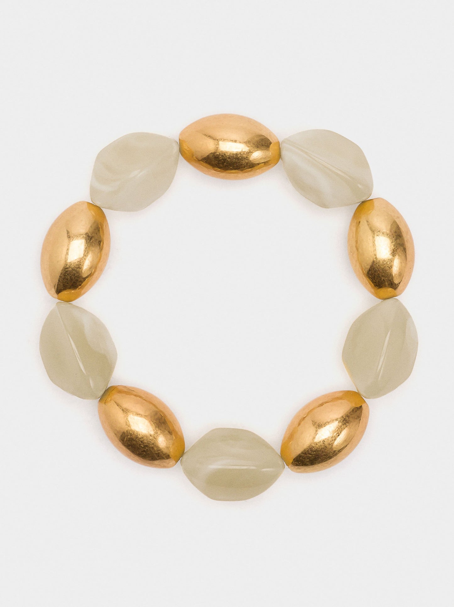 Elastic Bracelet With Oval Beads