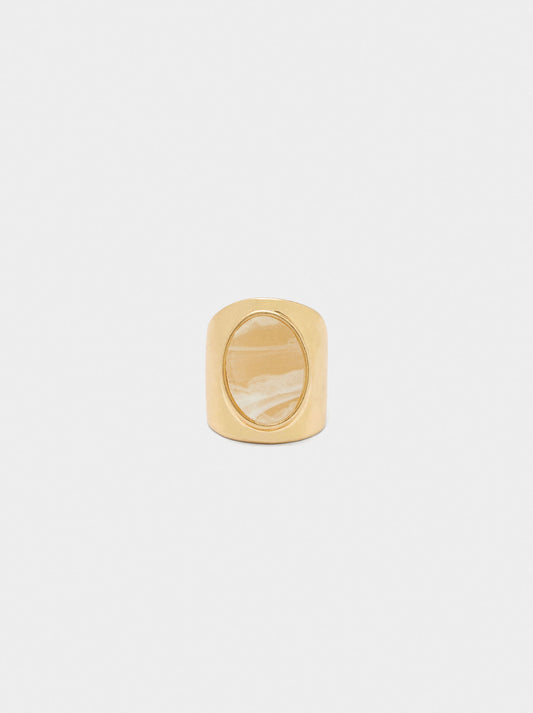 Wide Ring With Oval Detail