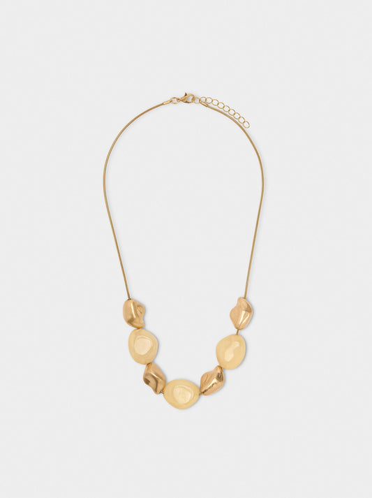 Necklace With Beads Stone Effect