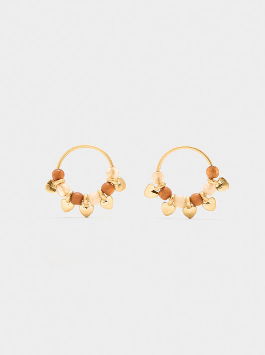 Hoop Earrings With Resin Beads