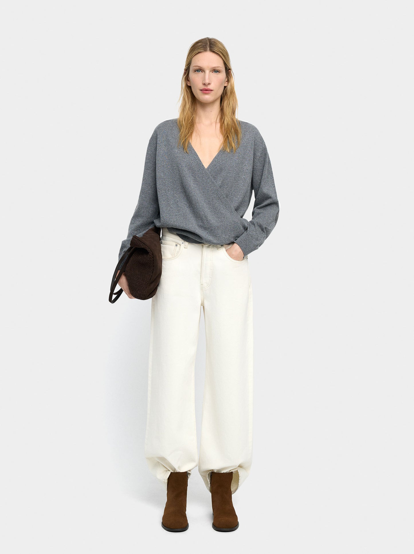 Knit Sweater With Crossover