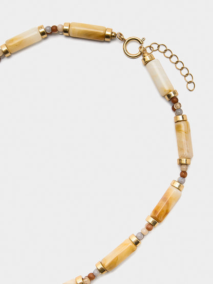 Short Segmented Necklace With Stone Effect