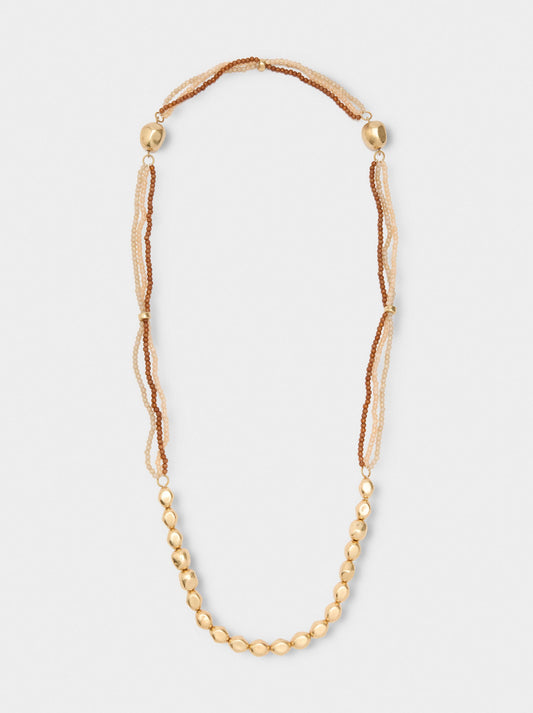 Asymmetric Necklace With Beads