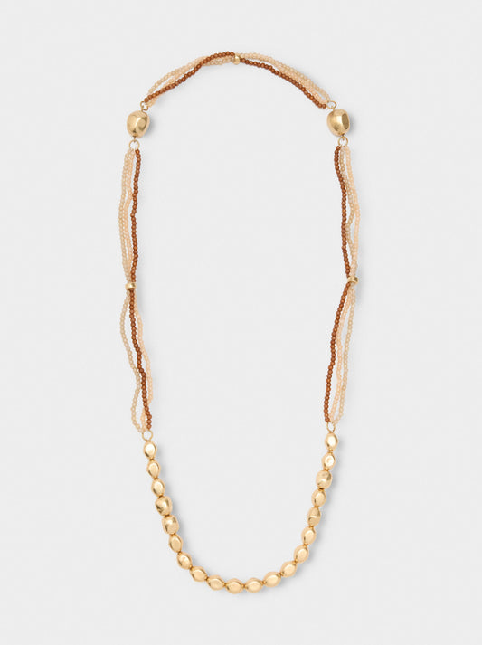 Asymmetric Necklace With Beads