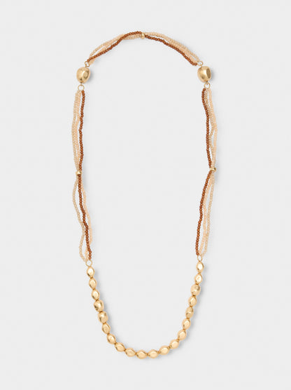 Asymmetric Necklace With Beads