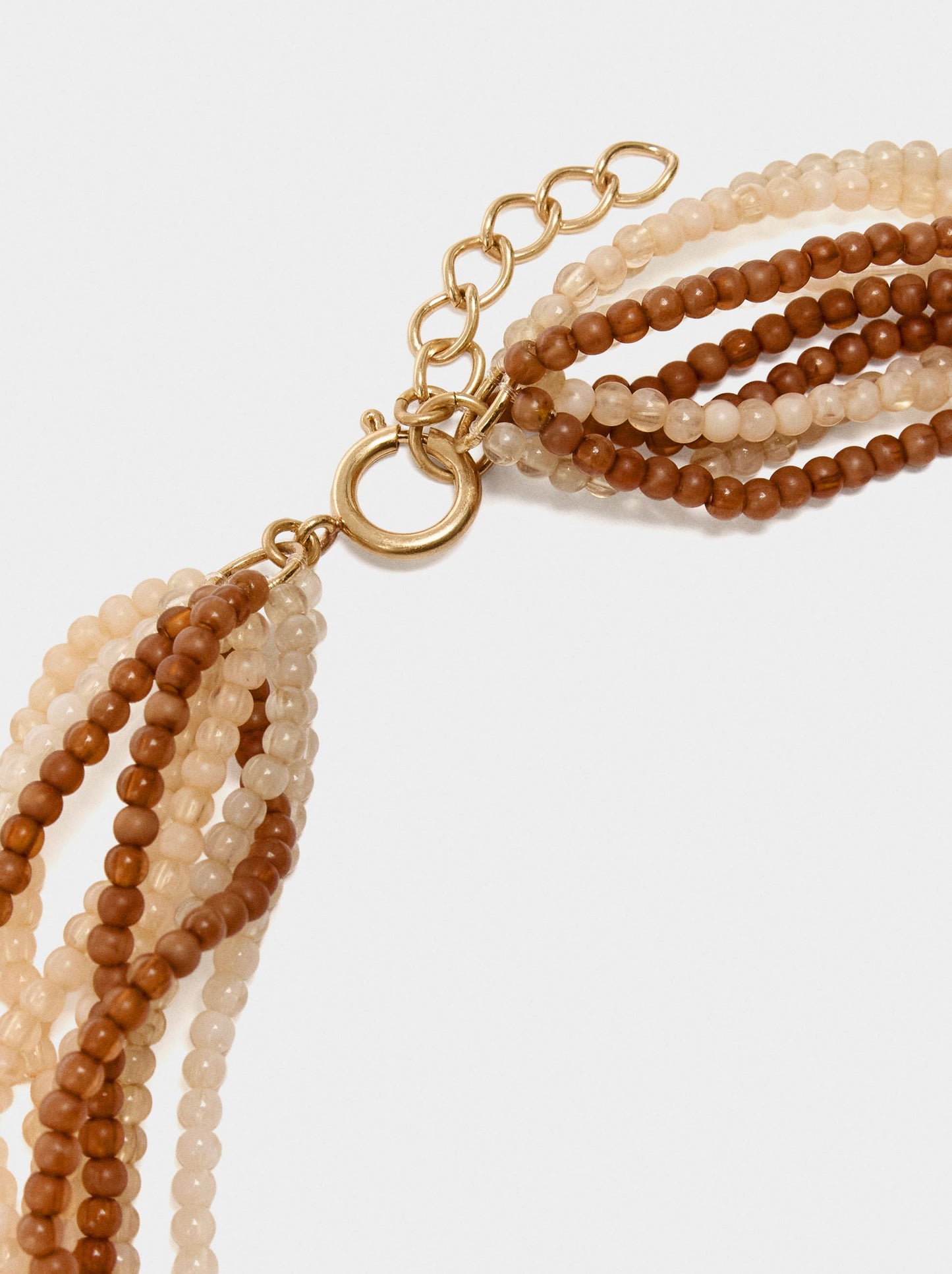 Multi-Collar With Beads With Irregular Pendant