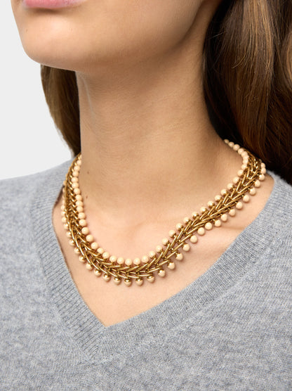 Necklace Of Intertwined Links Spheres With Enamel