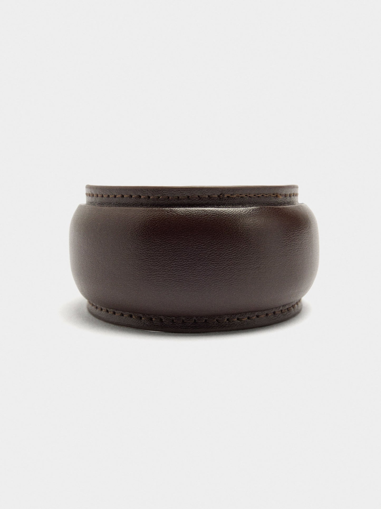 Rigid Bracelet With Leather-Effect