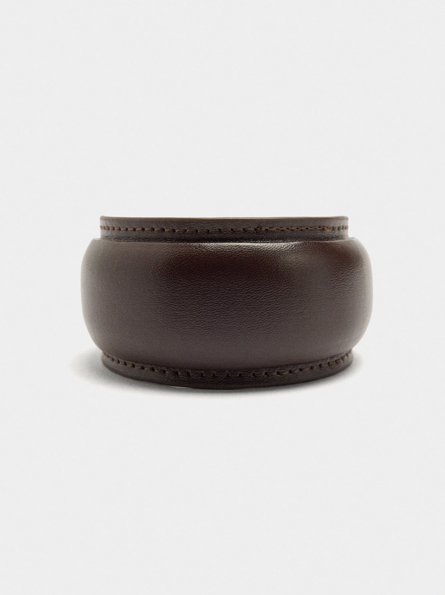 Rigid Bracelet With Leather-Effect