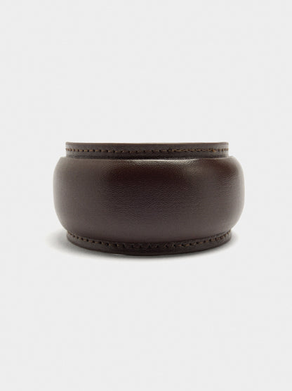 Rigid Bracelet With Leather-Effect